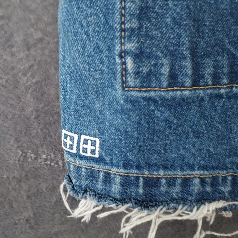 Ksubi‎ Women's Denim Mini Skirt Blue, Size 29 Raw Hem Snap Pockets - Picture 7 of 12
